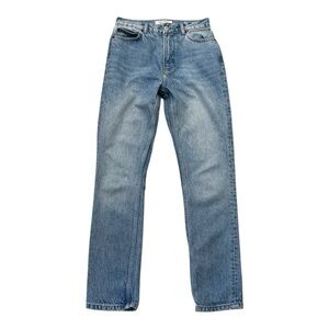 REFORMATION Blue Jeans Denim Seychelles Designer High Rise Straight 24 Casual